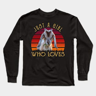 Whisker Wonderland Unique Tee Showcasing the Beauty of Goats Long Sleeve T-Shirt